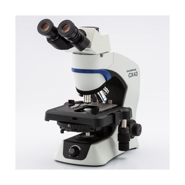 Olympus CX43 Biological Trinocular LED Upright Microscope (4x, 10x, 20x, 40x Brightfield and Phase Contrast)